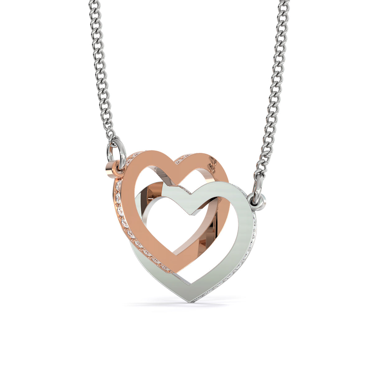 Custom Couple Portrait LovePacket™ | Interlocking Heart Necklace