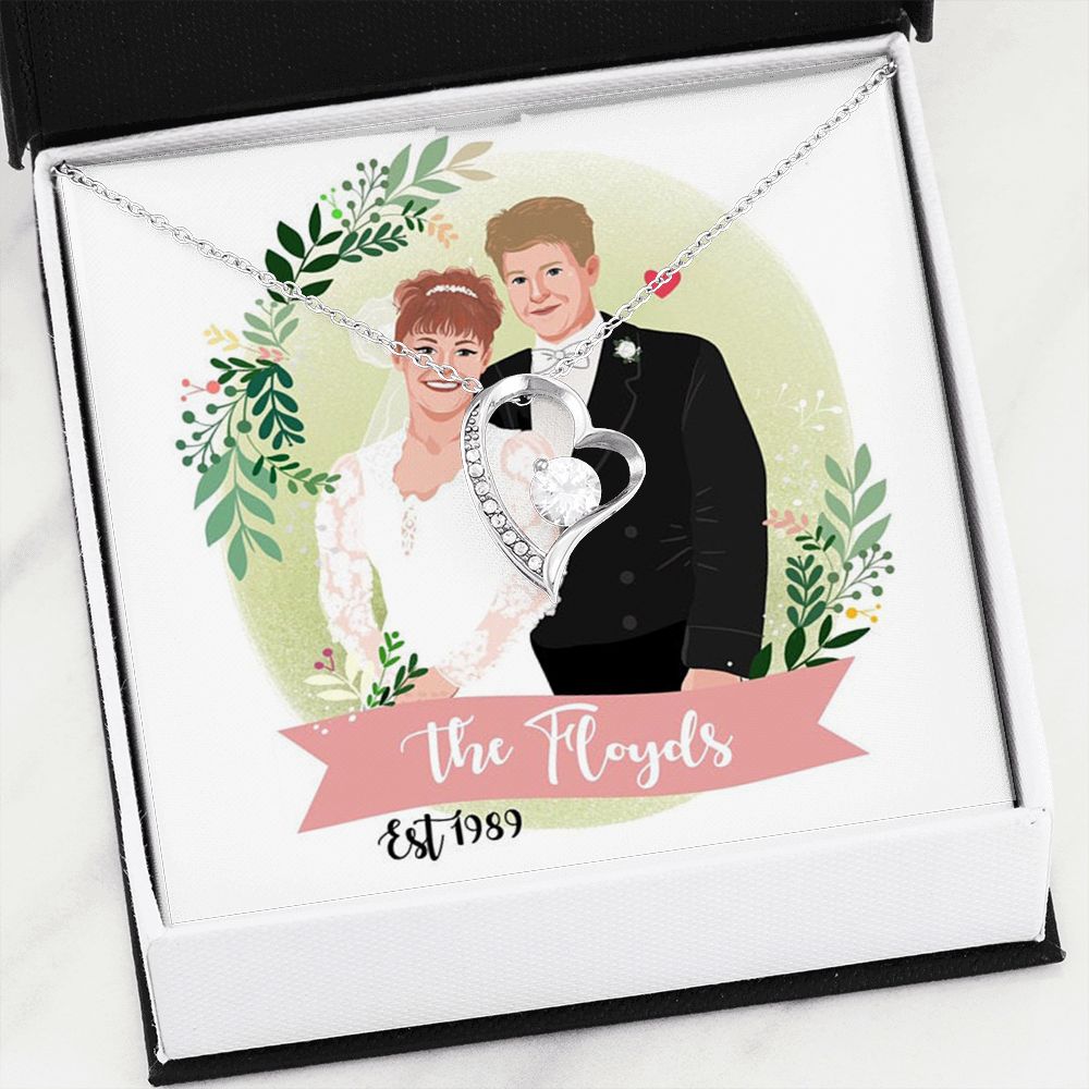 Custom Couple Portrait LovePacket™ | Forever Love Necklace