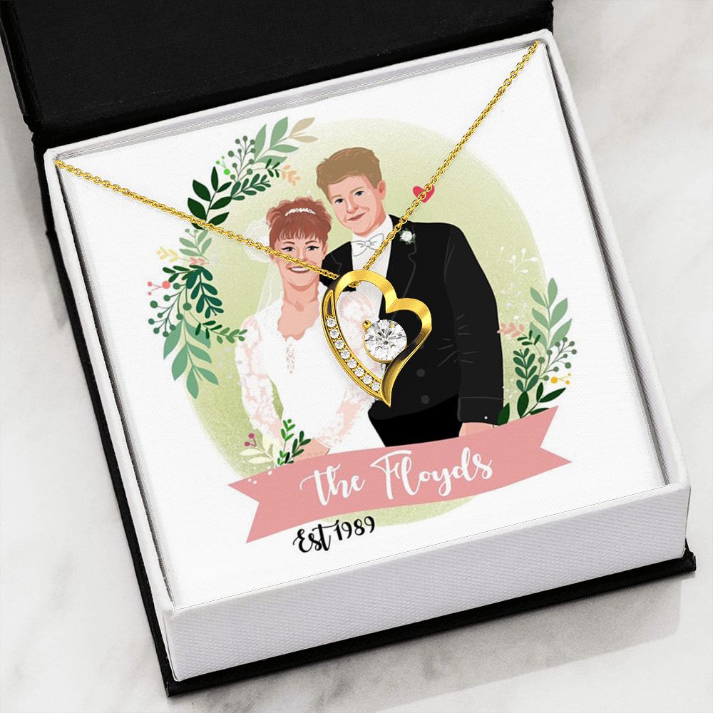 Custom Couple Portrait LovePacket™ | Forever Love Necklace