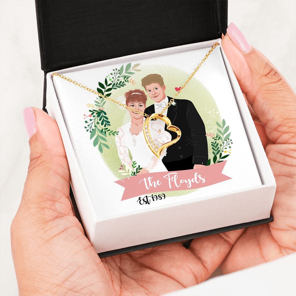 Custom Couple Portrait LovePacket™ | Forever Love Necklace